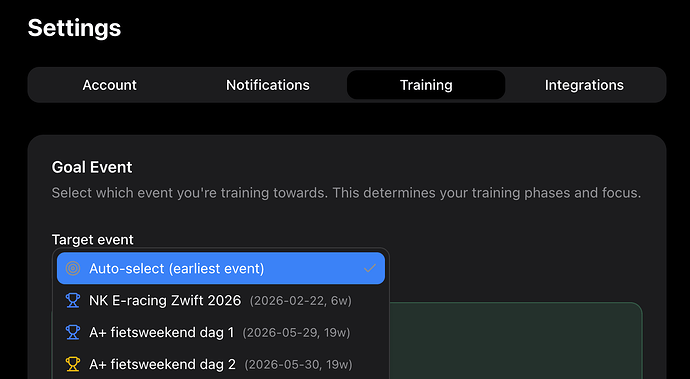 Manual goal selection