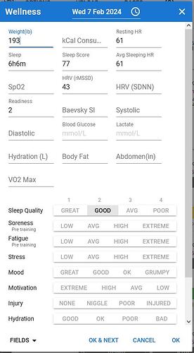 intervals.icu wellness settings