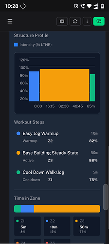 workout details view