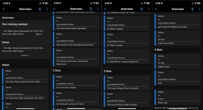Intervals workout in Garmin