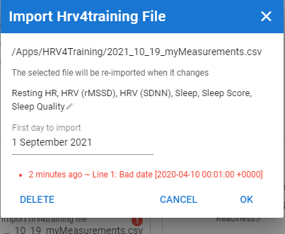 HRV error
