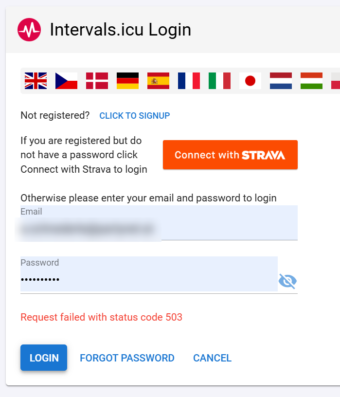 Login Problems?! --> Request Failed with Status Code 503