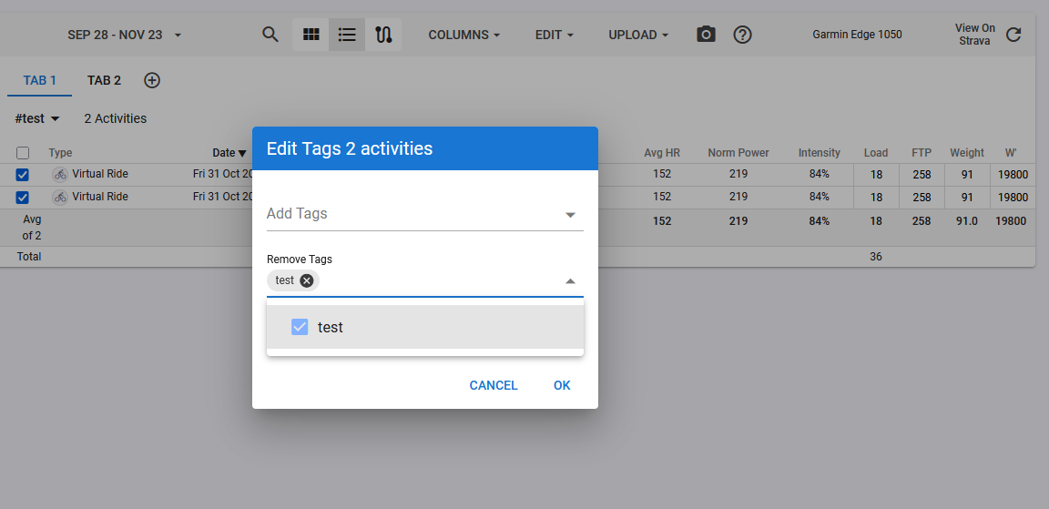 [Reappeared] Remove tags from list of available tags - Intervals.icu Forum